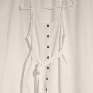 Women's X Small 100% Cotton Button Cami Dress Pockets Fringes Blue Border Hebrew